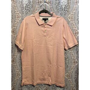 Banana Republic Mens Pink Polo Shirt Size L Soft Cotton Blend Short Sleeve